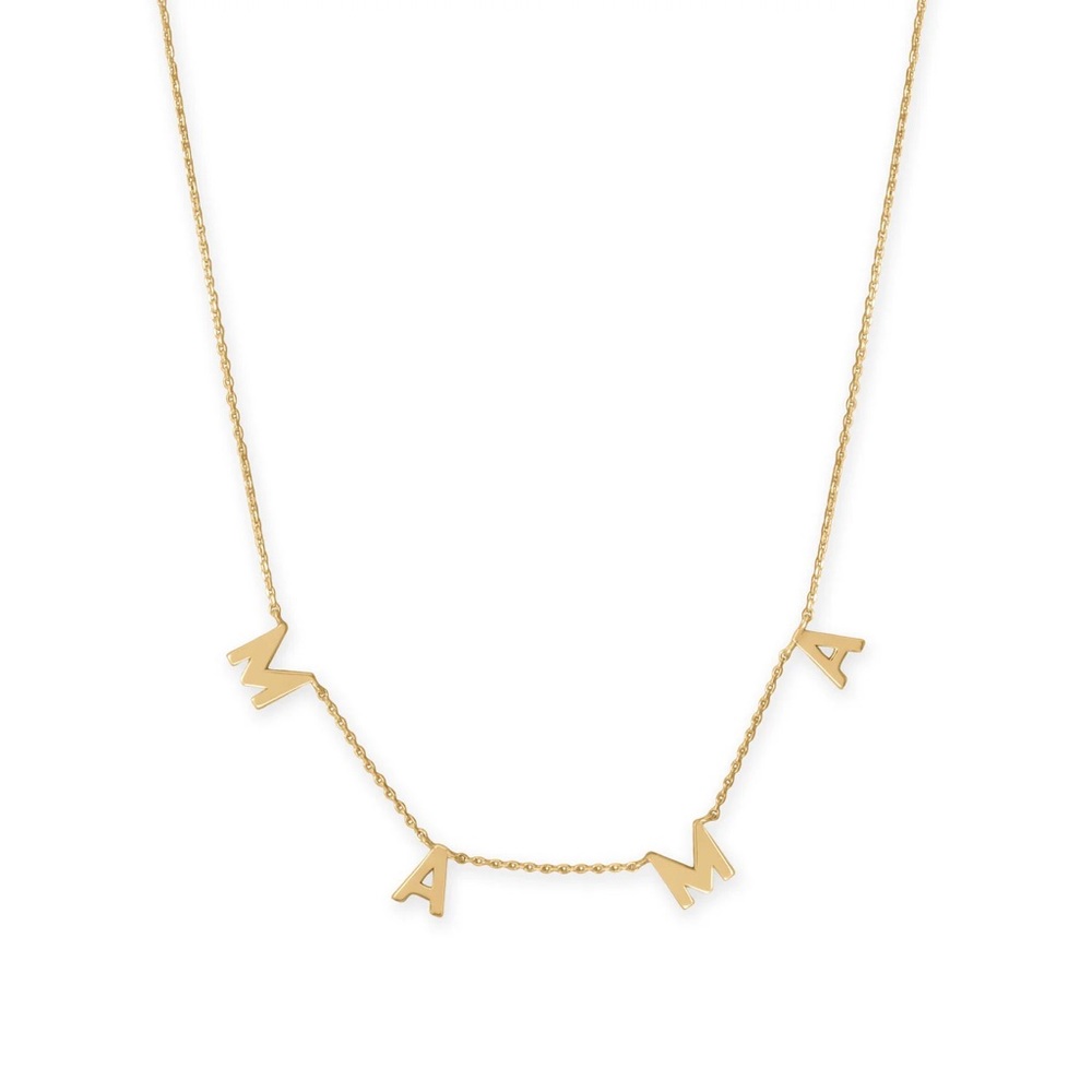 14 Karat Gold Plated "MAMA" Charm Necklace 16” length + 2” extension NWT